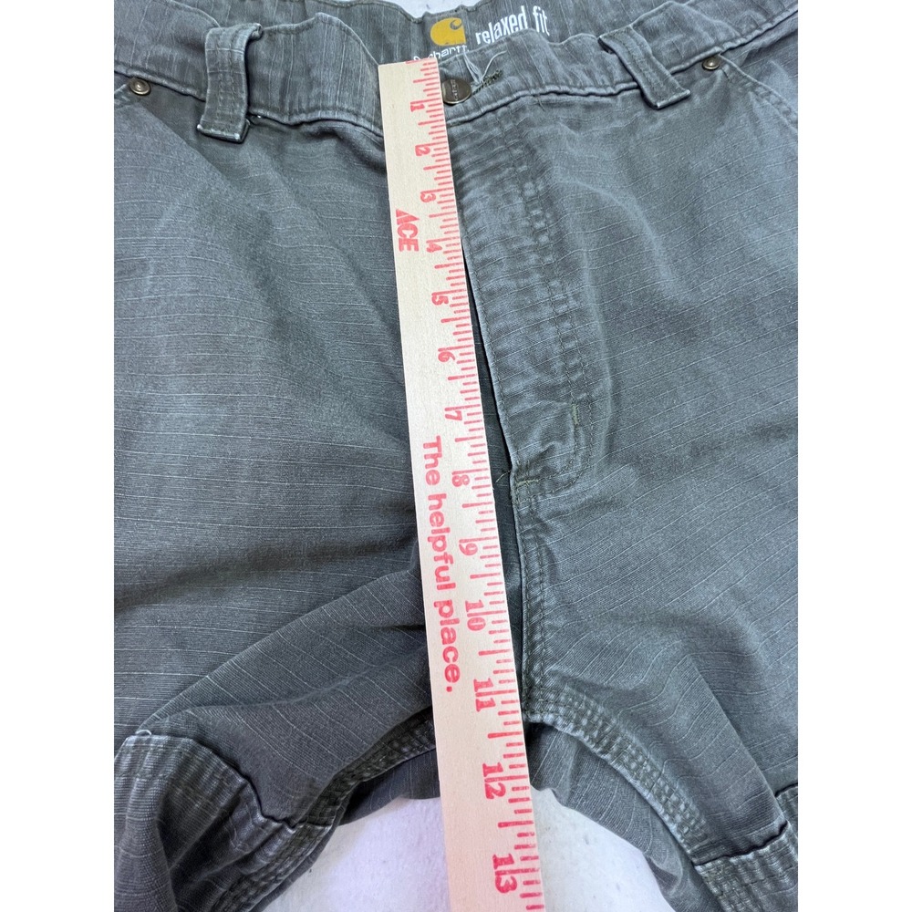 Carhartt Relaxed Fit Work Pants Canvas Cargo Pockets Olive Green Men 38x32 Heavy - Picture 11 of 12